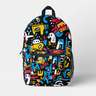 Impresa Mochila escolar infantil con patrón moderno y auda