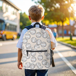 Impresa Mochila Escolar Patrón de Béisbol Genial para Niño