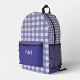 Impresa Mochila Escolar Personalizada con Patrón de Cuadro