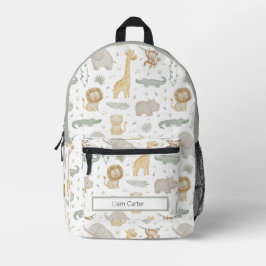 Impresa Mochila escolar personalizada de animales de safar