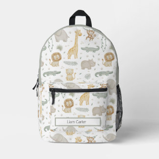 Impresa Mochila escolar personalizada de animales de safar