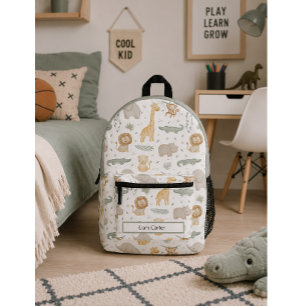 Impresa Mochila escolar personalizada de animales de safar