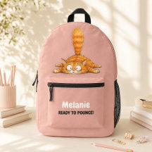 Mochila Escolar Personalizada Naranja Divertida Ro