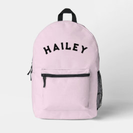 Impresa Mochila Escolar Rosa con Nombre para Niños