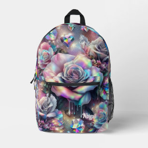 Impresa Mochila Escolar Rosa Iridescente Ópalo