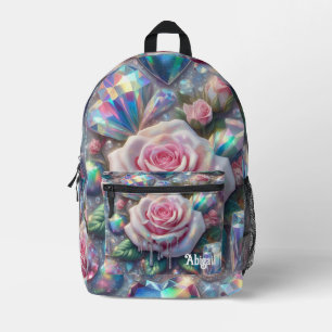 Impresa Mochila Escolar Rosa Iridescente Ópalo
