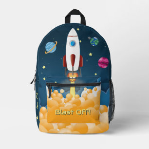 Impresa Mochila Espacial Cohete Personalizado Nombre