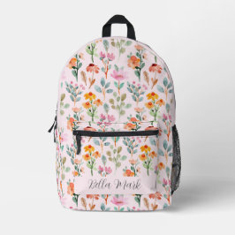 Impresa Mochila estampada floral vintage lindo peony