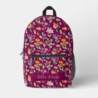 Mochila estampada floral vintage lindo peony