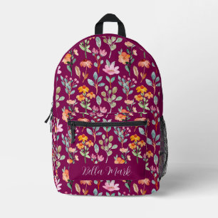 Impresa Mochila estampada floral vintage lindo peony