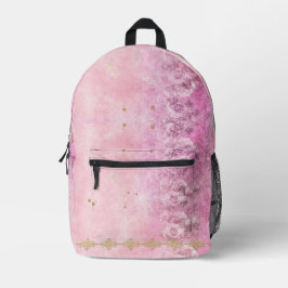 Impresa Mochila - Estampado Grunge Rosa Barroco Damask