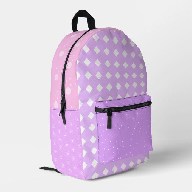 Impresa Mochila estética de lavanda rosa pastel (Esquina izquierda trasera)