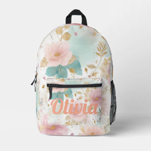 Impresa Mochila estética floral boho