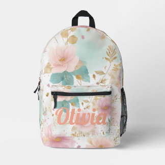 Impresa Mochila estética floral boho