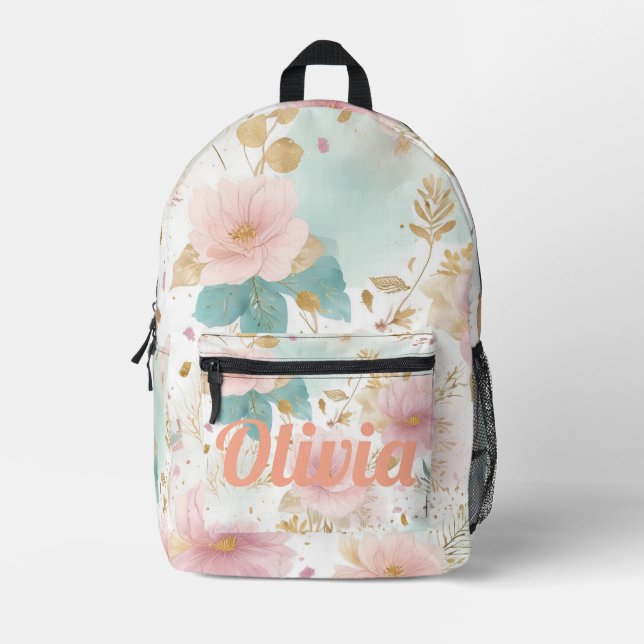 Impresa Mochila estética floral boho (Anverso)