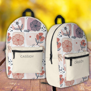 Impresa Mochila estética para niñas de crema pastel