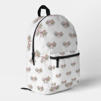 Impresa Mochila estética vintage con lazo rosa y floral