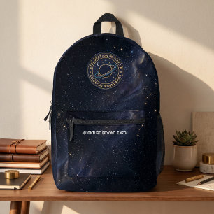 Impresa Mochila Explorador Espacial y Estrellas Galácticas