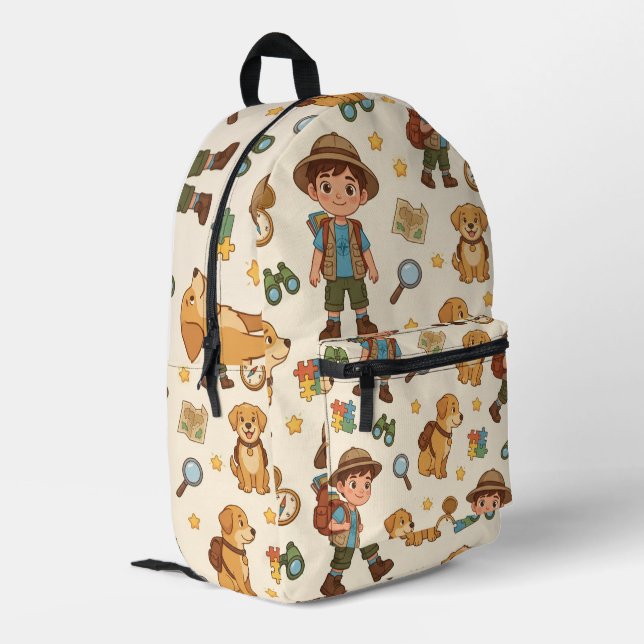 Impresa Mochila Exploradora Infantil Personalizada Alphala (Esquina izquierda trasera)