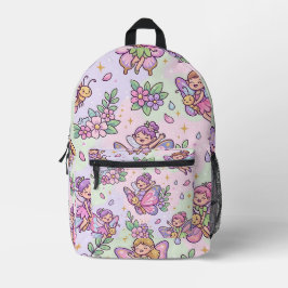 Impresa Mochila Fairy Butterfly – Patrón de Jardín Pastel