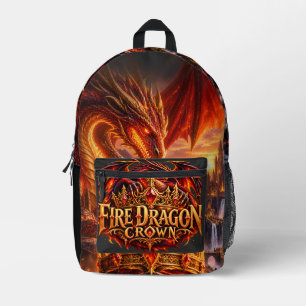 Impresa Mochila Fantasía Corona de Dragón de Fuego Dragón