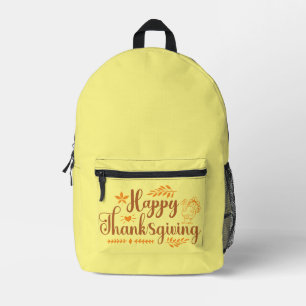 Impresa Mochila Feliz Día de Acción de Gracias