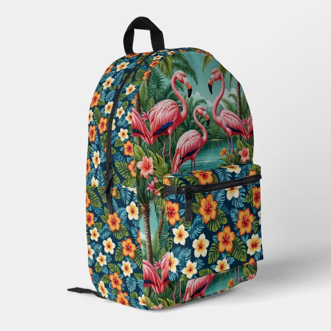 Impresa Mochila Flamingo Tropical Hawaiian Vacation (Esquina izquierda trasera)
