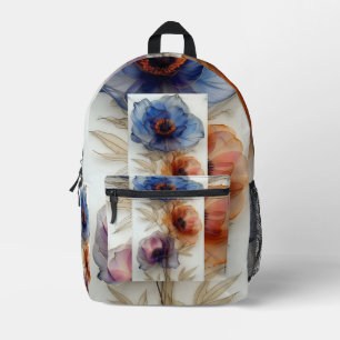 Impresa Mochila floral con fondo blanco   Ev De Estilo