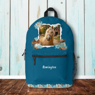 Impresa Mochila floral de caballo occidental