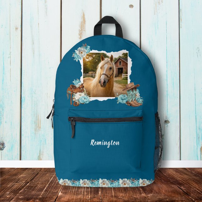 Impresa Mochila floral de caballo occidental (Subido por el creador)
