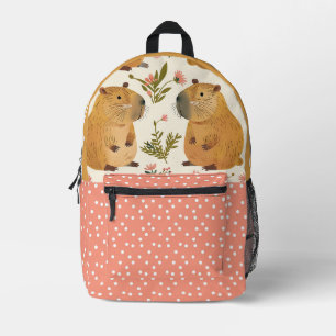 Impresa Mochila Floral de Capybara