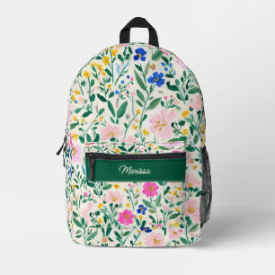 Impresa Mochila floral personalizada linda
