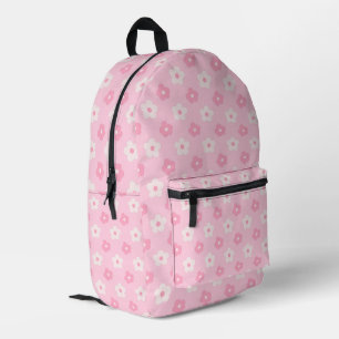 Impresa Mochila floral rosa pastel linda de margarita