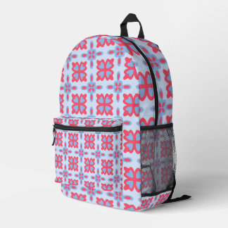 Impresa Mochila floral rosa y azul