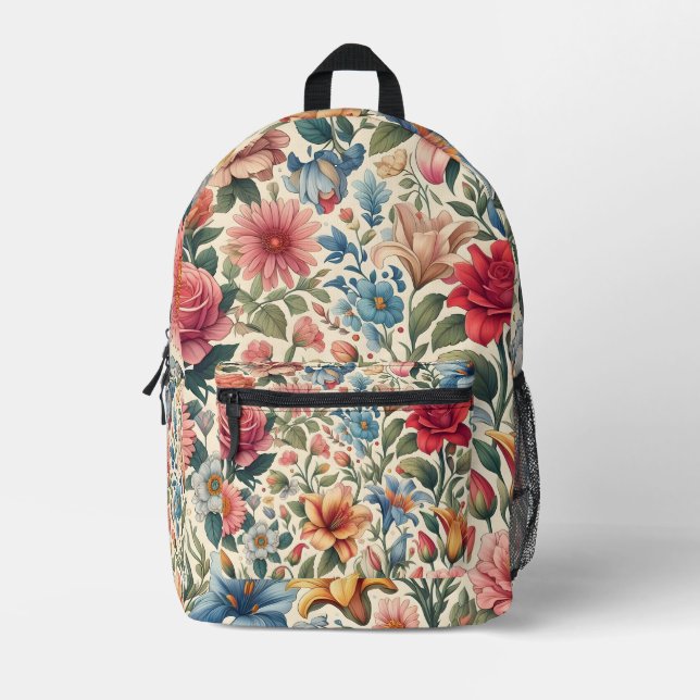 Impresa Mochila Floral Splash moderna (Anverso)