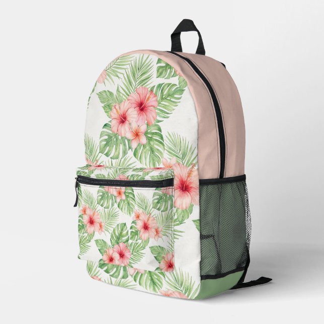 Impresa Mochila floral tropical (Esquina derecha trasera )