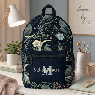 Impresa Mochila Floral y de Luna Celestial