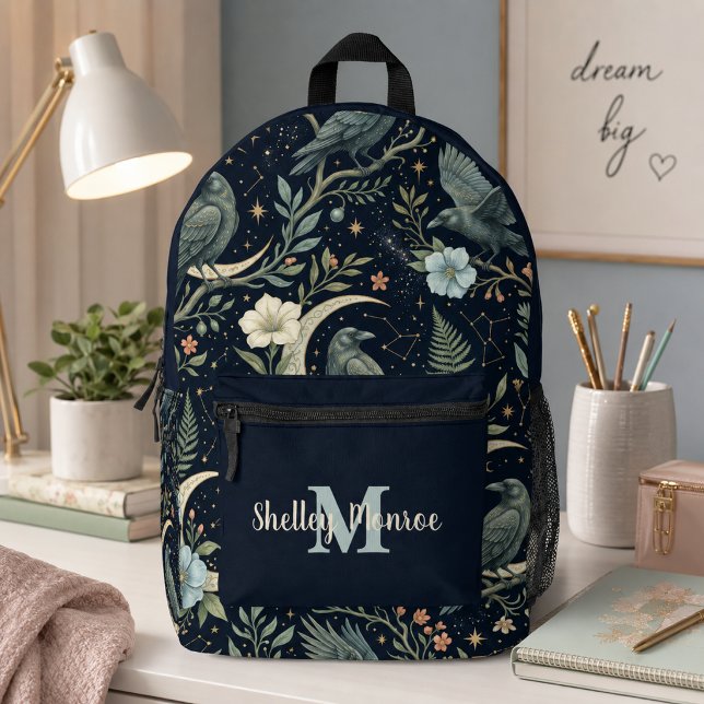 Impresa Mochila Floral y de Luna Celestial (Subido por el creador)