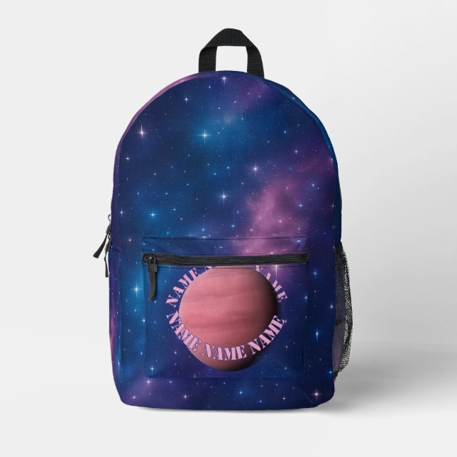 Impresa Mochila Galaxy Planet - órbita de nombre personali (Anverso)