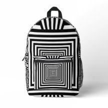 Mochila geométrica 3D negra y blanca — Elegante y