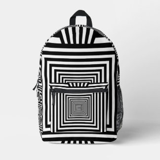 Impresa Mochila geométrica 3D negra y blanca — Elegante y