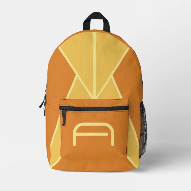 Impresa Mochila geométrica abstracta de texto personalizad (Anverso)