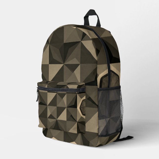Impresa Mochila Geométrica de Baja Resolución Crystal Blue (Esquina derecha trasera )