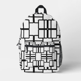 Impresa Mochila geométrica moderna en blanco y negro