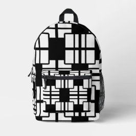 Impresa Mochila geométrica moderna en blanco y negro
