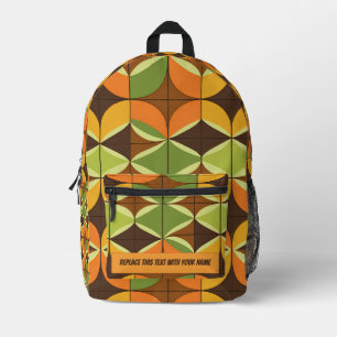Impresa Mochila Geométrica Retro Personalizada
