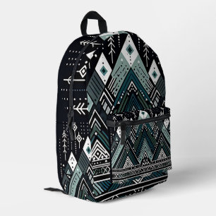 Impresa Mochila geométrica tribal de Mountain Peaks