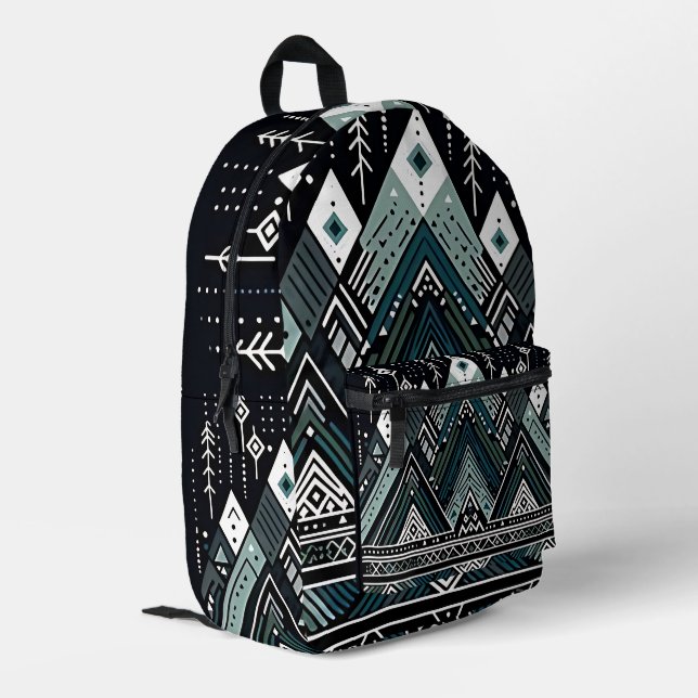 Impresa Mochila geométrica tribal de Mountain Peaks (Esquina izquierda trasera)