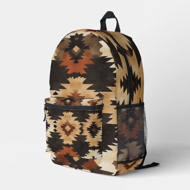 Impresa Mochila Geométrica Tribal del Sudoeste  (Esquina derecha trasera )