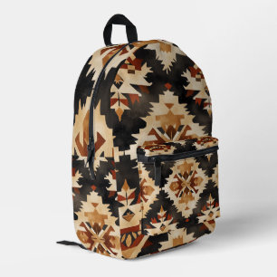 Impresa Mochila geométrica tribal del suroeste